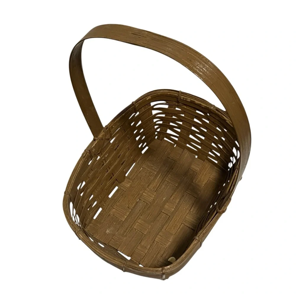 Vintage Cherry Trim Baskets Nesting with Handle Made in Philippines